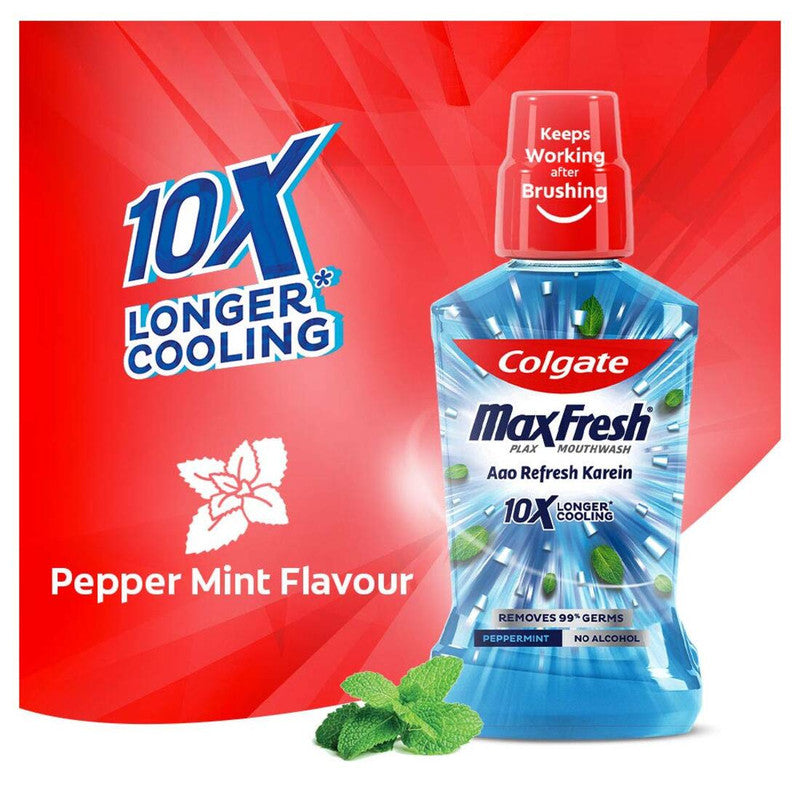 Colgate MaxFresh Longer Cooling 10X Peppermint Mouthwash 250ml Pack of 3