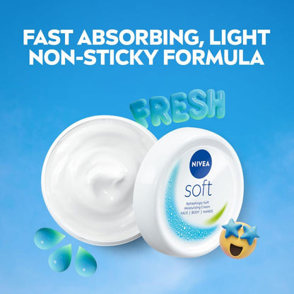 Soft Nivea Light Moisturising 24 Hour Hydration Cream 50ml