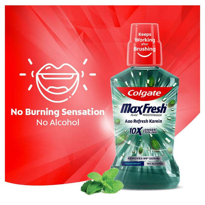 Colgate MaxFresh Longer Cooling 10X Freshmint Mouthwash 250ml Pack of 2