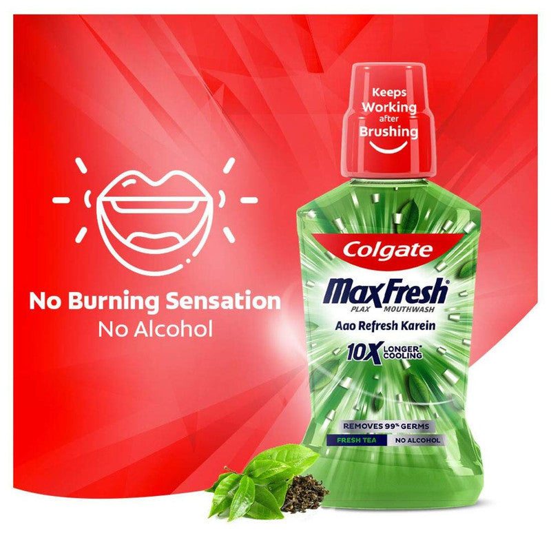 MaxFresh Longer Cooling 10X Colgate Fresh Tea Mouthwash 250ml