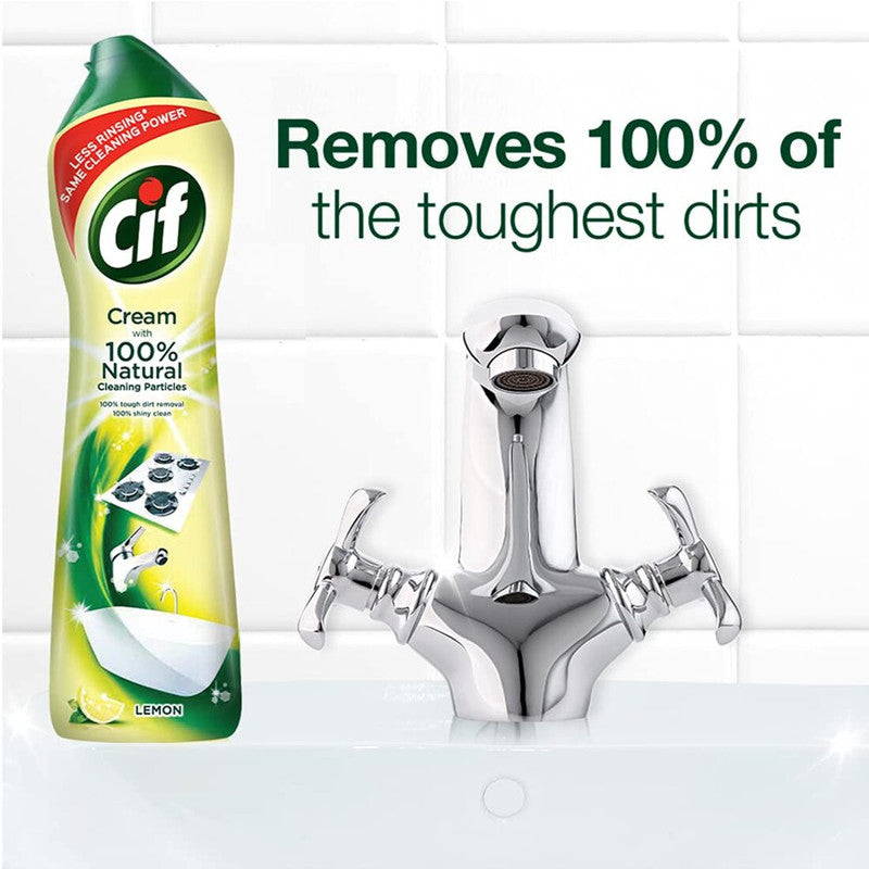 Cif Crème a Recurer With Natural Lemon Tough Dirt Cleaning 500ml