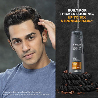 Dove Thick & Strong 2 in 1 Shampoo + Conditioner (340ml)(Pack of 2)