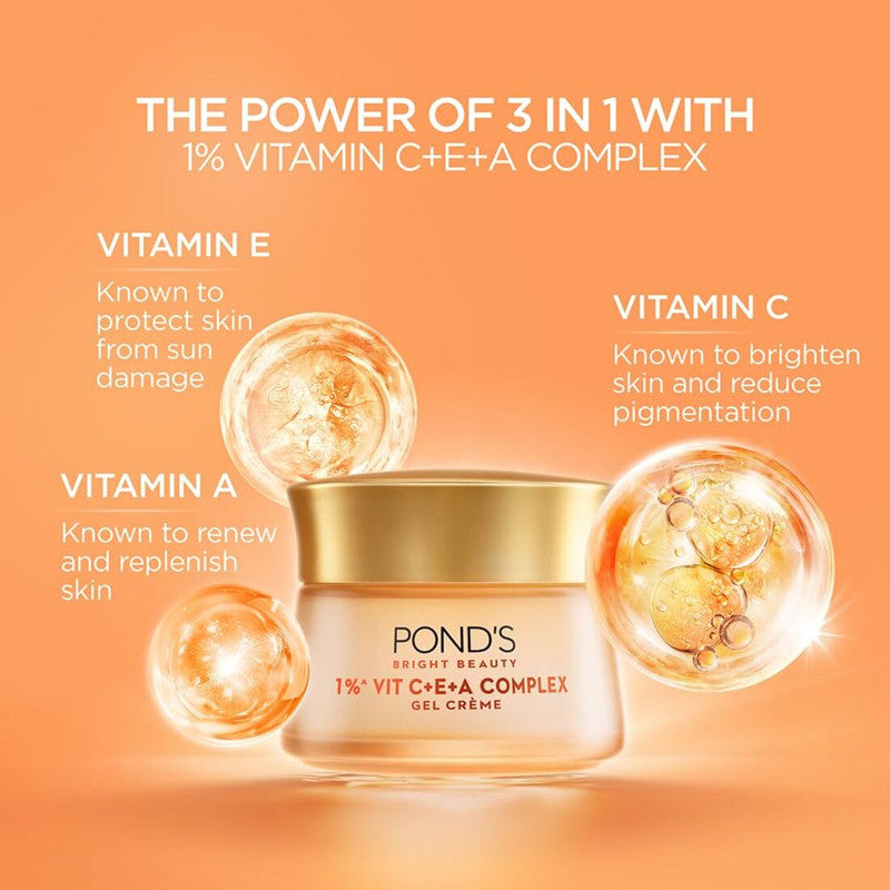 Ponds Bright Beauty 1% Vit C+E+A Complex Gel Creme 23g