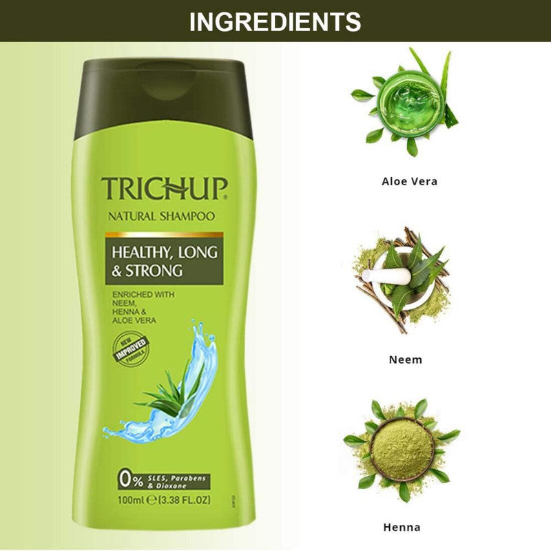 Trichup Natural Healthy Long & Strong Shampoo 100ml Pack of 4