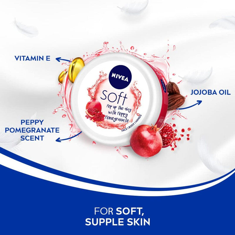 Nivea Soft Peppy Pomegranate Moisturising Cream 200ml