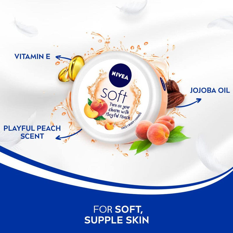 Nivea Soft Peach & Vanilla Moisturising Cream 200ml