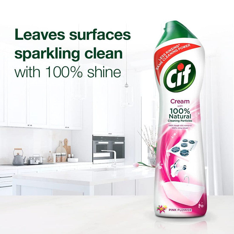 Cif Crème a Recurer With Natural Pink Tough Dirt Cleaning 500ml