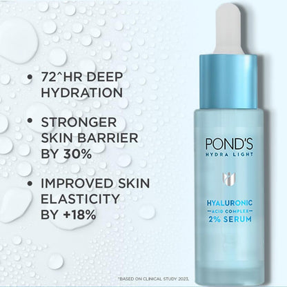 Hydra Light Ponds Hyaluronic 2% Serum 72 Hr Deep Hydration 28ml