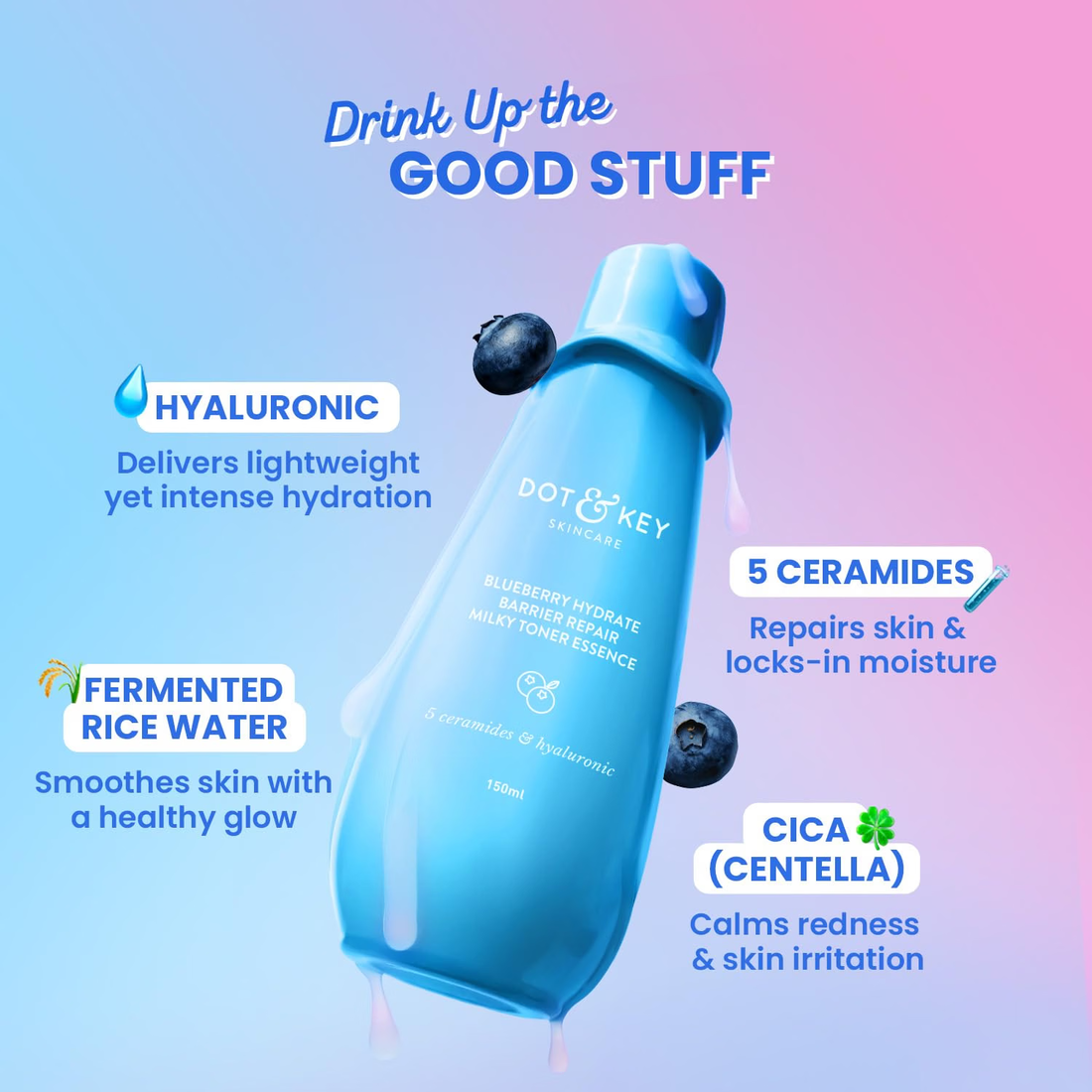 Dot & Key Skincare Blueberry Hydrate Barrier Repair Toner 150ml