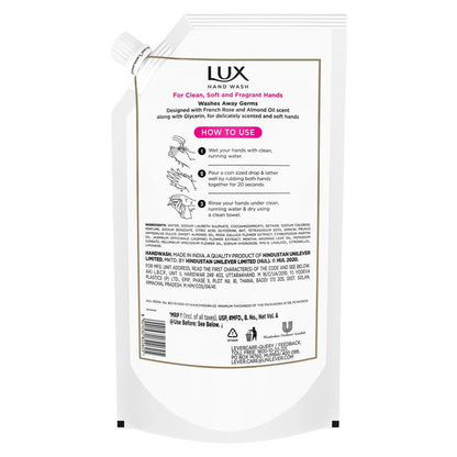 Lux French Rose & Almond Oil For Clean & Soft Hand Wash 675ml Pack of 3