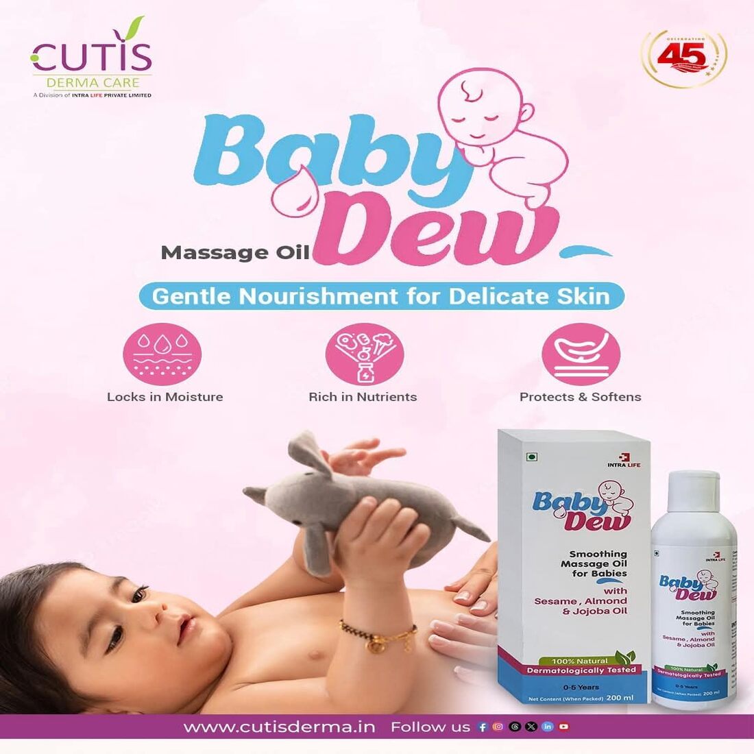 Intra Life Baby Dew Smoothing Massage Oil 100ml