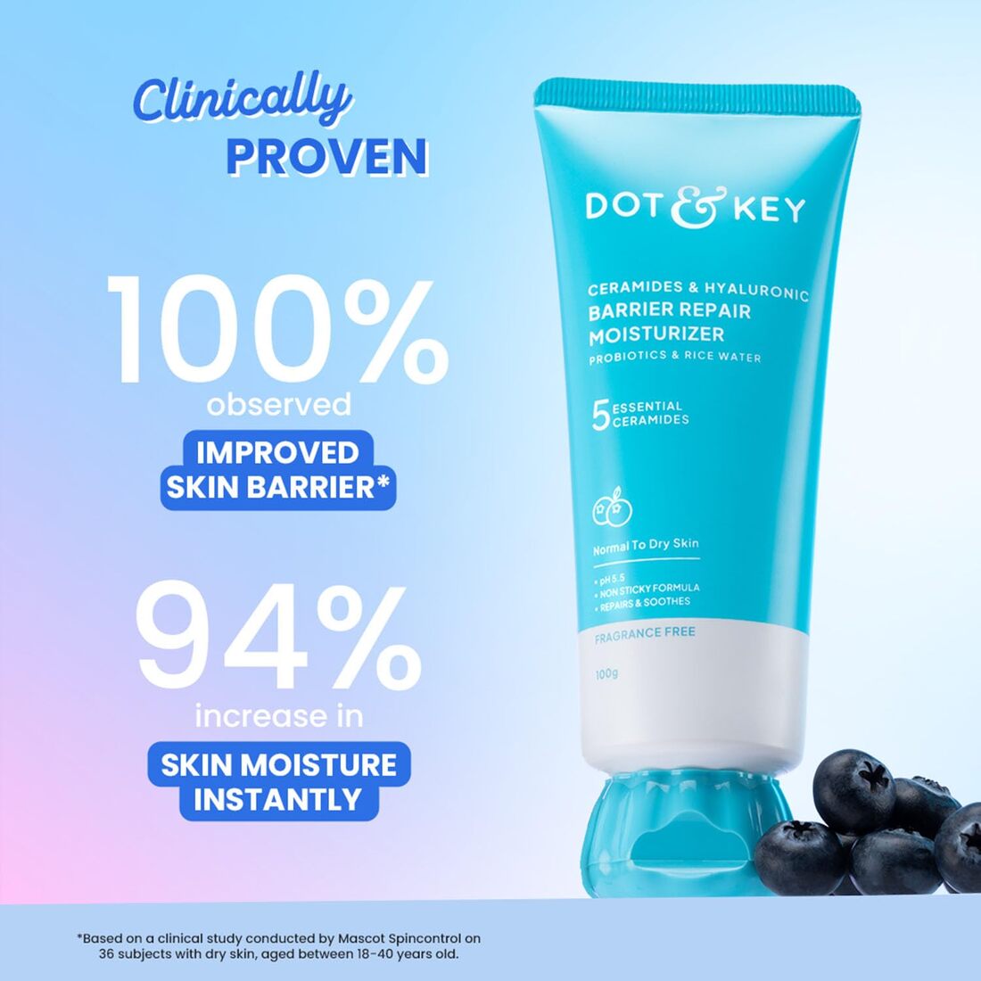 Dot & Key Skincare Ceramides & Hyaluronic Barrier Repair Moistturizer 100g