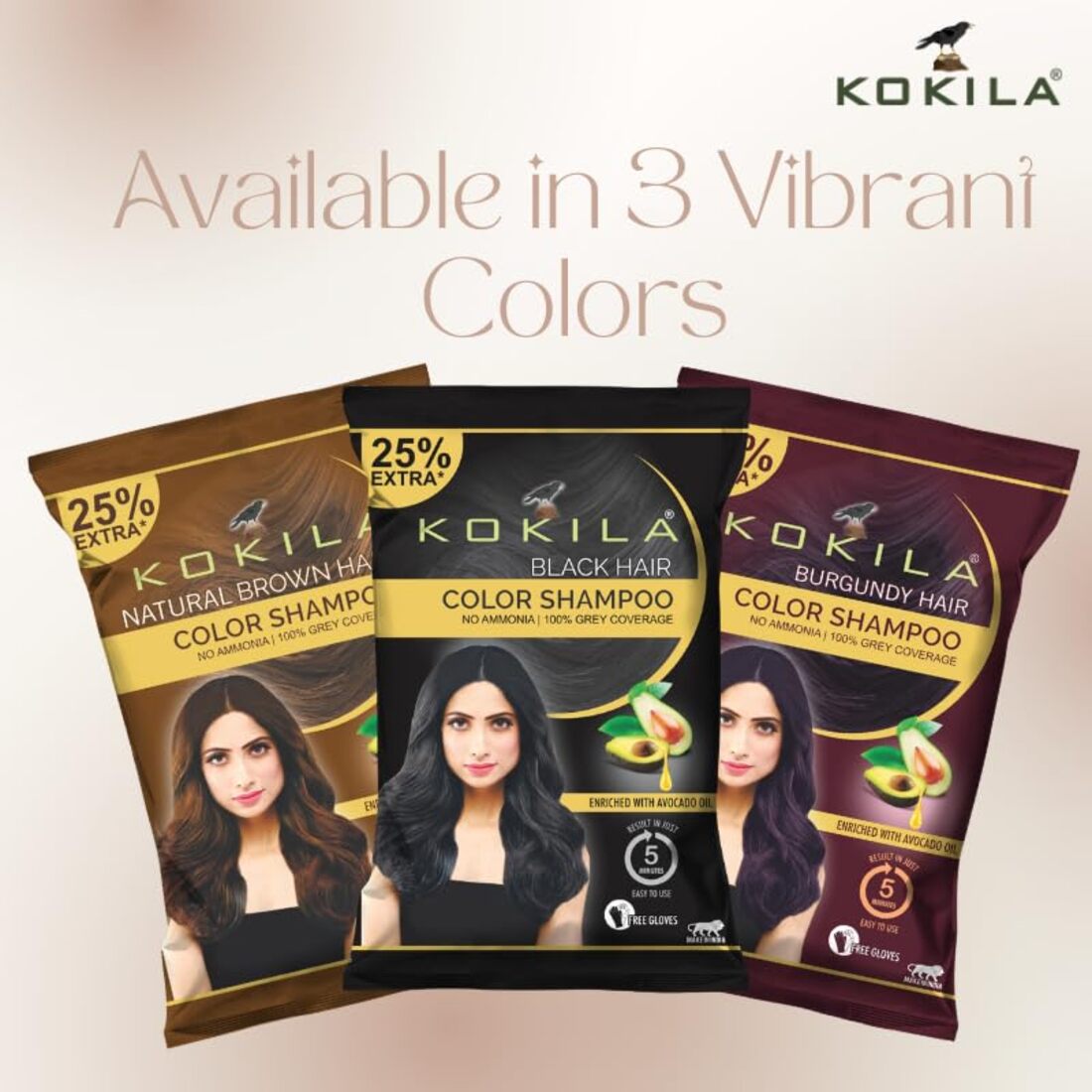 Kokila Natural Brown Hair Color Shampoo 15ml