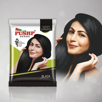 Pushp Black Henna Nourished Hair Powder 10g