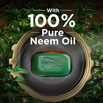 Hamam 100% Pure Neem Oil Soap (3X150G)(1N X 100G) Pack of 2