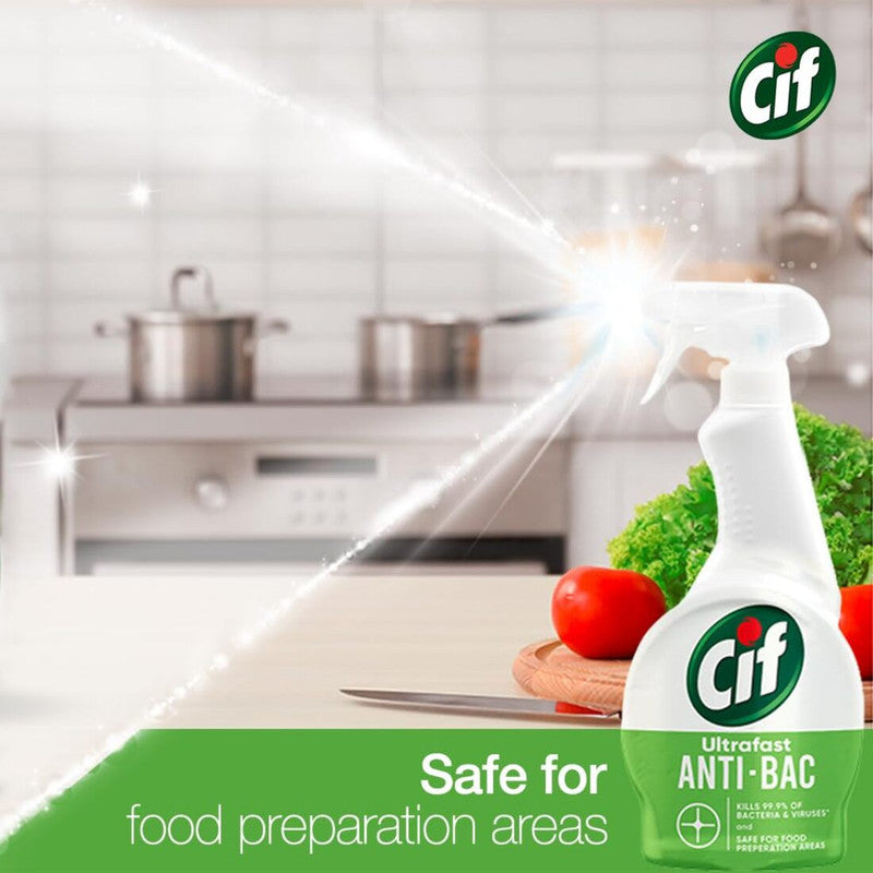 Cif Ultrafast Anti-Bacteria & Viruses Kills 99.9% Spray 450ml Pack of 2