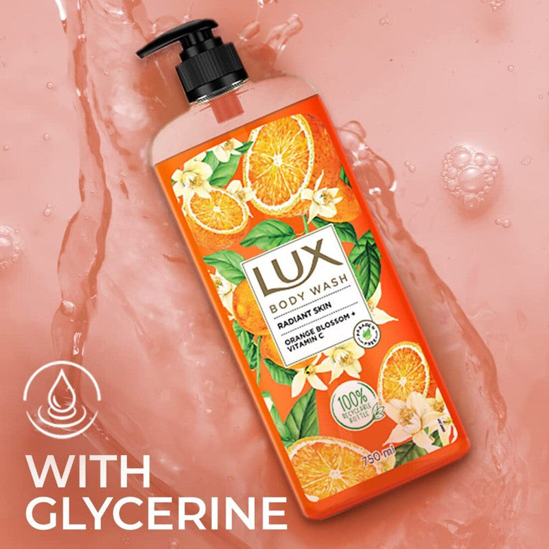 Lux Radiant Skin Orange Blossom + Vitamin C Body Wash 750ml Pack of 2