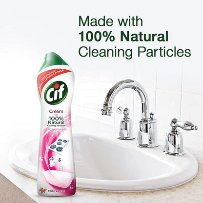 Cif Crème a Recurer With Natural Pink Tough Dirt Cleaning 500ml Pack of 4