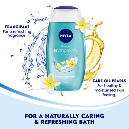 Nivea Naturally Caring & Refreshing Shower Gel Frangipani & Oil 250ml