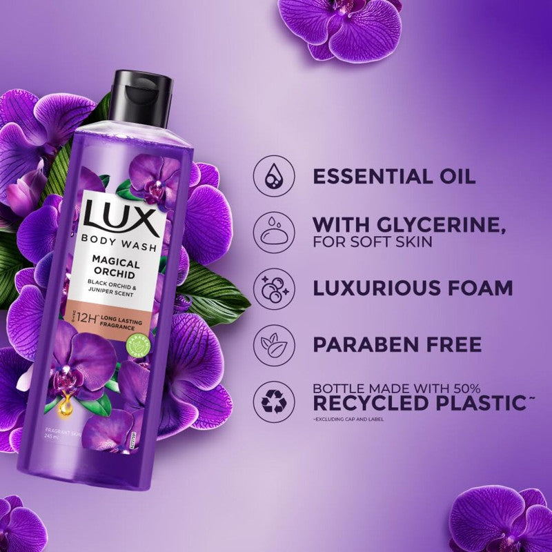 Lux Magical Orchid Black Orchid & Juniper Scent Body Wash 245ml Pack of 2