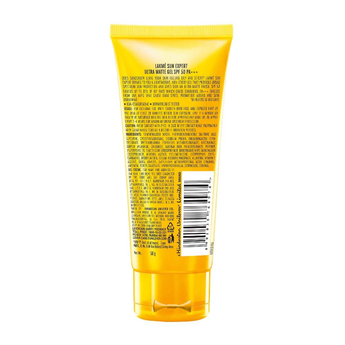 Lakme Sun Expert 50 SPF PA+++ Light-Weight Gel 50g