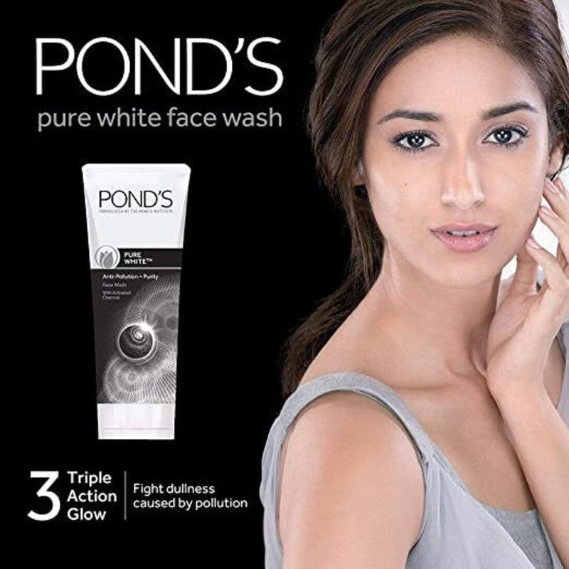 Ponds Pure White Anti Pollution Activated Charcoal Face Wash 100 g