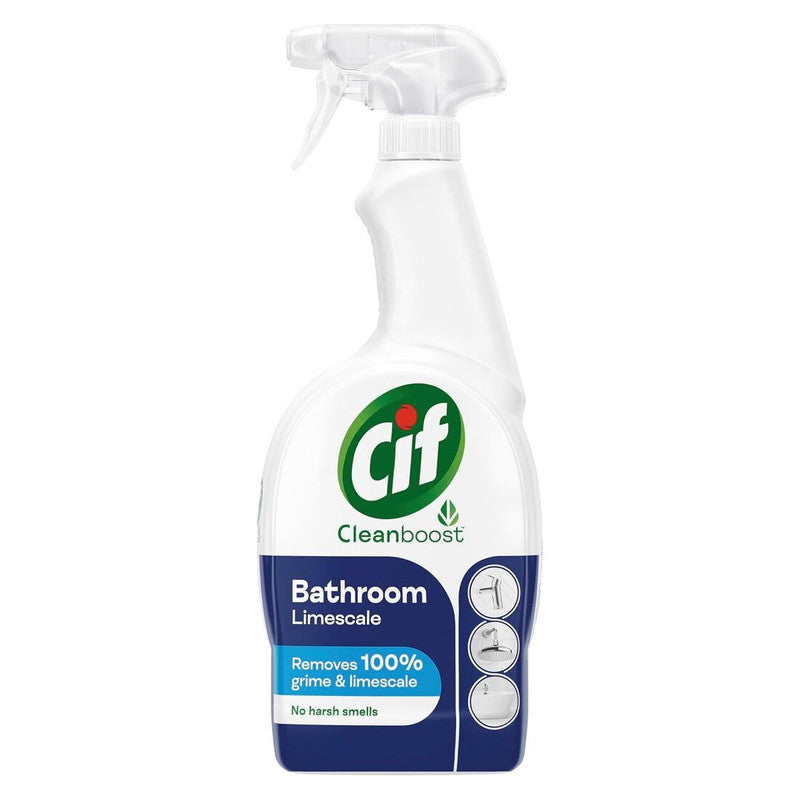 Cif Clean Boost Power + Shine Bathroom Removes 100% Limescale Spray 700ml