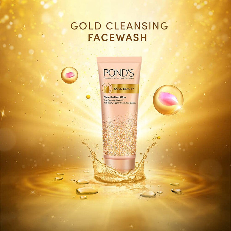 Ponds Gold Beauty Clear Radiant Glow Face Wash 100g Pack of 3