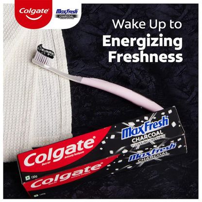 Colgate MaxFresh With Cooling Crystals 10X Charcoal Toothpaste 130g Pack of 2