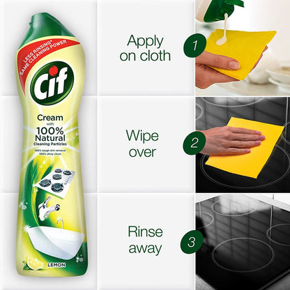 Cif Crème a Recurer With Natural Lemon Tough Dirt Cleaning 500ml