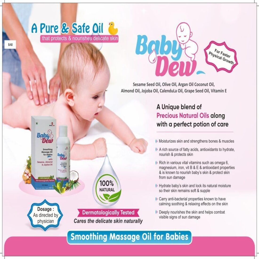 Intra Life Baby Dew Smoothing Massage Oil 100ml
