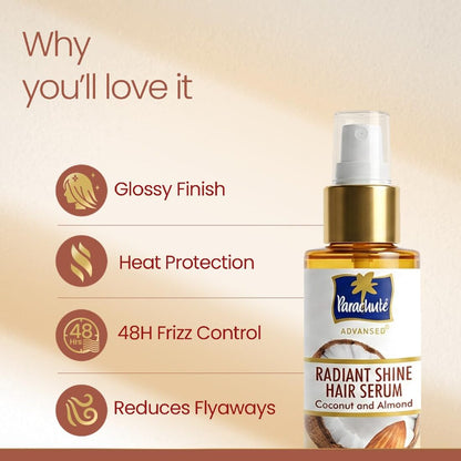 Parachute Advansed Radiant Shine Coconut & Almond Hair Serum 100ml