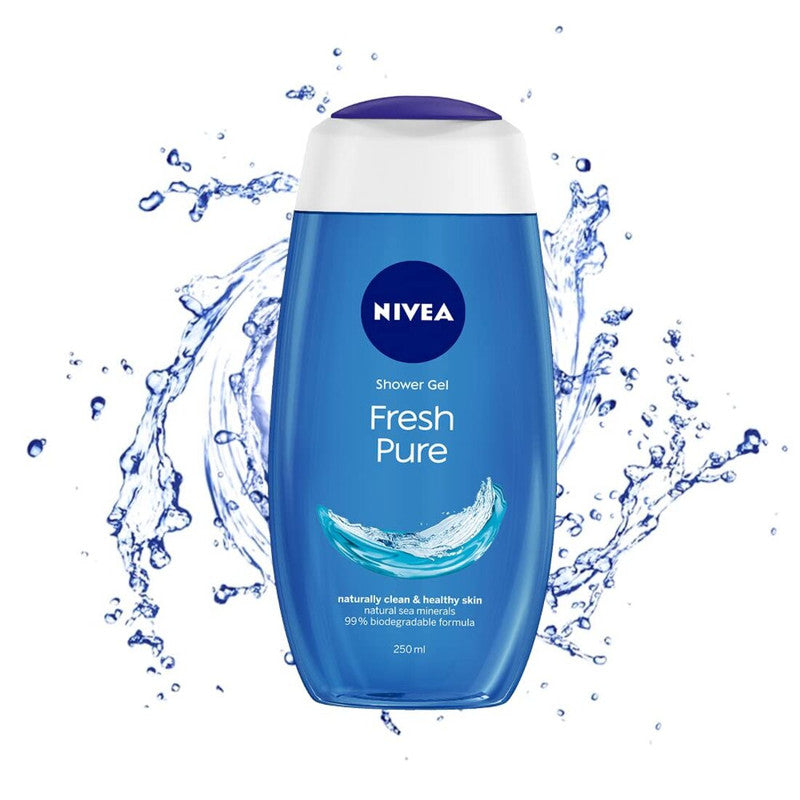 Nivea Fresh Pure Naturally Clean & Healthy Skin Shower Gel 250ml Pack of 3