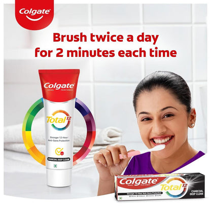 Charcoal Deep Clean Colgate Total 12 Anticavity Toothpaste (2x120g)