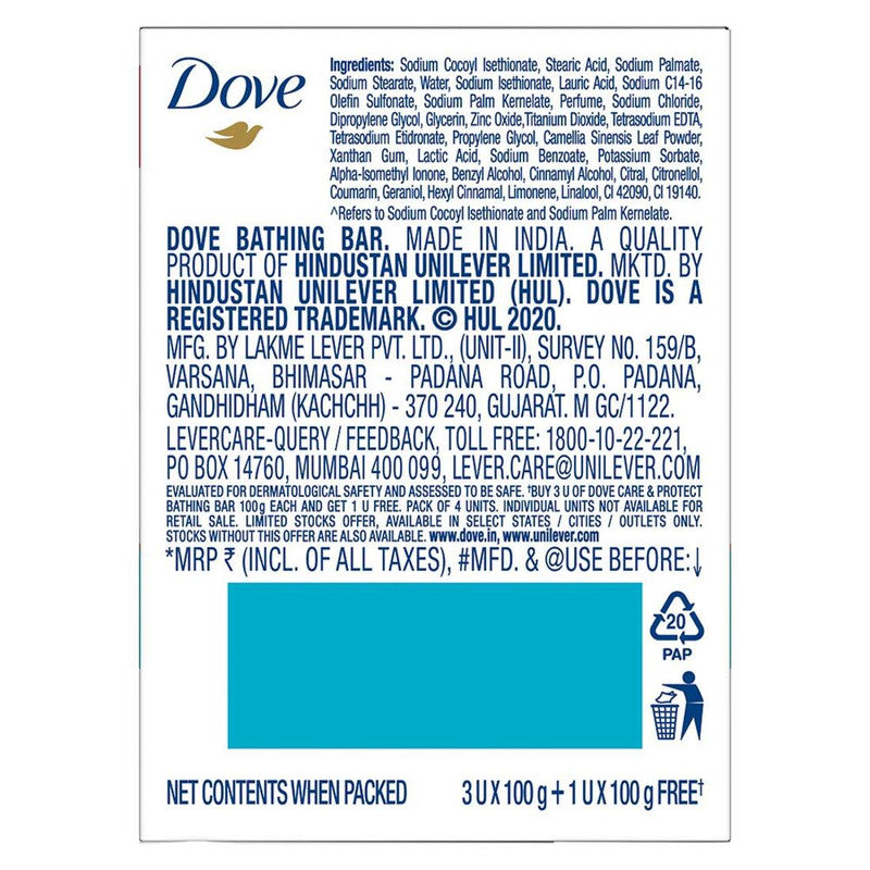 Dove Care & Protect Beauty Bathing Bar (100gm X 4)(Pack of 2)