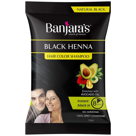 Banjara's Natural Black Henna Hair Color Shampoo 15ml