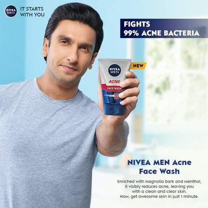 Men Acne Nivea Fights Dirt & Oil Face Wash 100g