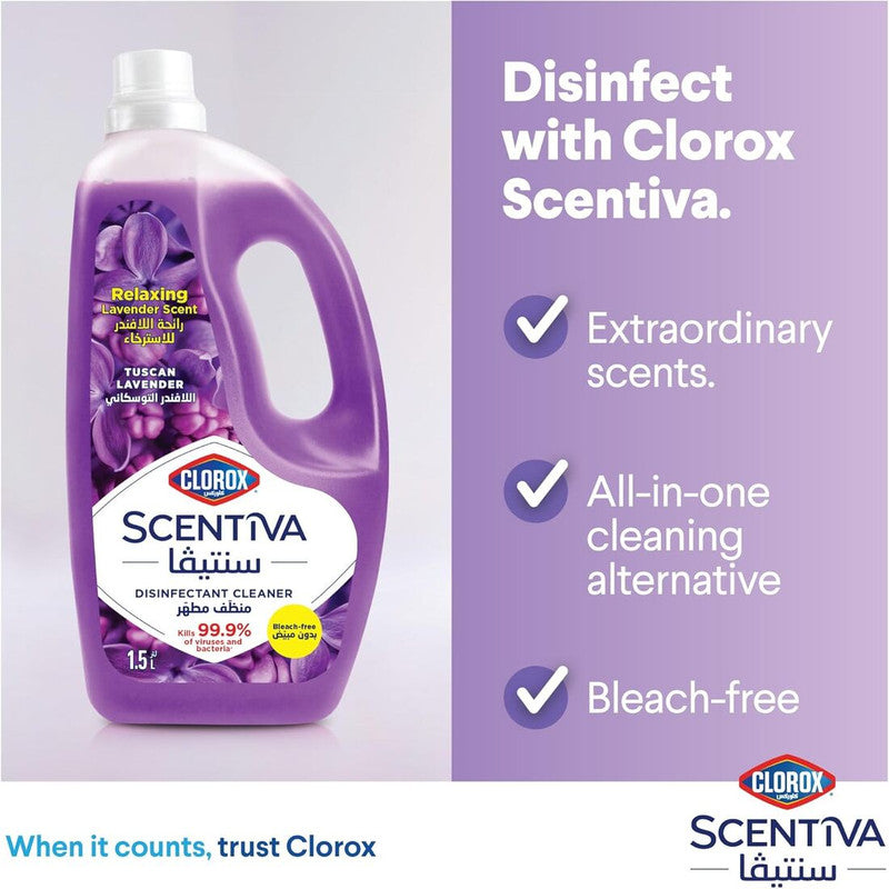 Clorox Scentiva Tuscan Lavender Disinfectant Cleaner 1.5L