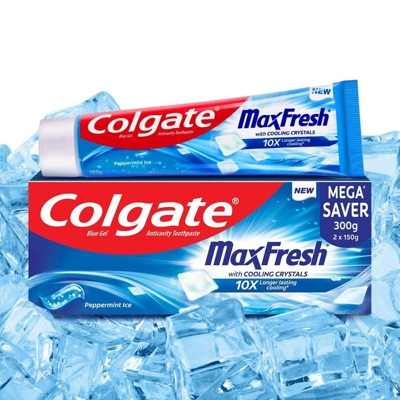 Colgate MaxFresh Peppermint Ice Toothpaste (2X150gm)(Pack of 1)