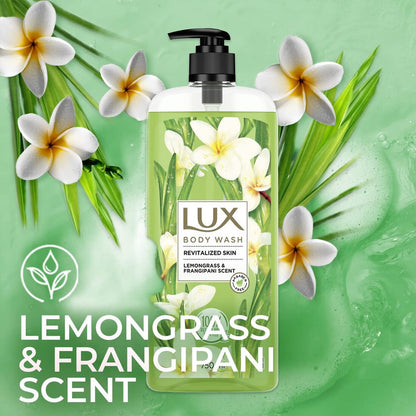 Lux Revitalized Skin Lemongrass & Frangipani Scent Body Wash 750ml Pack of 3