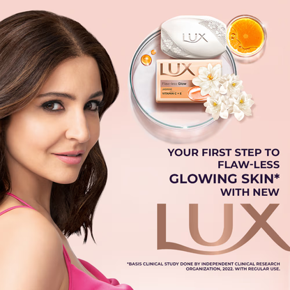 Lux Flaw-Less Glow Jasmine Vitamin C + E Soap (3X150g) Pack of 2