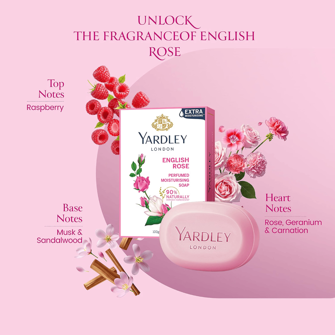 Yardley London English Rose Luxury Soap 100g Without Box