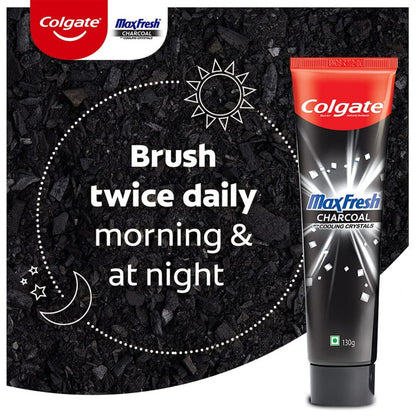 Colgate MaxFresh With Cooling Crystals 10X Charcoal Toothpaste 130g Pack of 2