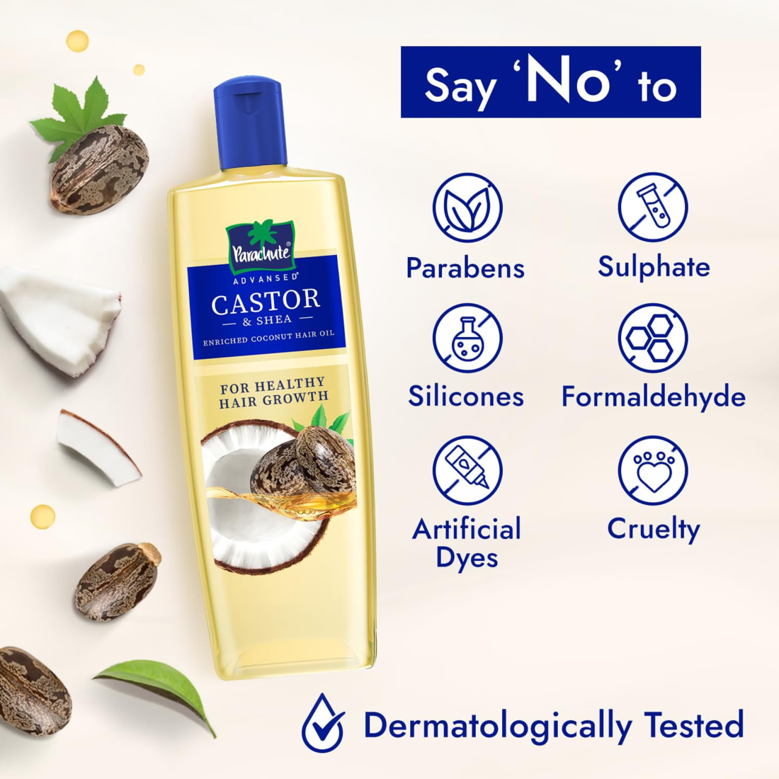 Parachute Advansed Castor & Shea Enriched Coconut Hair Oil 300ml