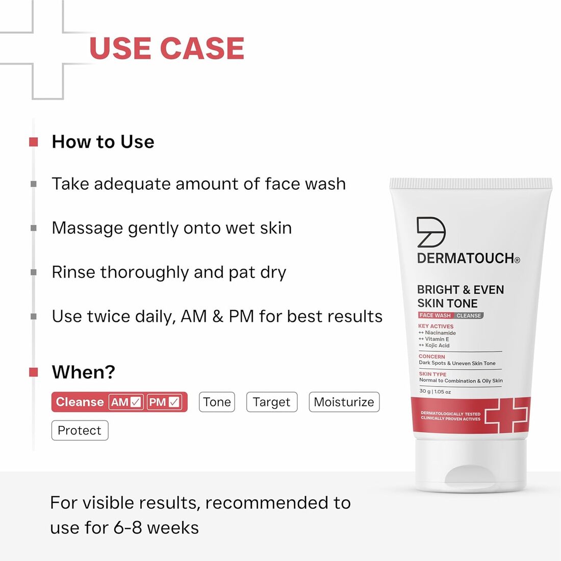 Dermatouch Bright & Even Skin Tone Face Wash 30g