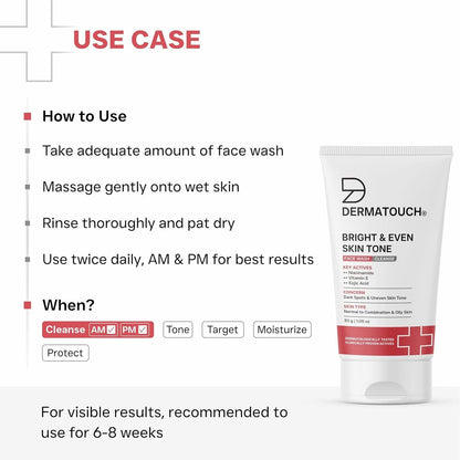 Dermatouch Bright & Even Skin Tone Face Wash 30g