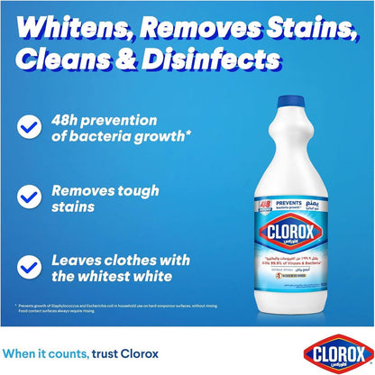 Clorox Kills 99.9% of Viruses Liquid Bleach 950ml Pack of 4