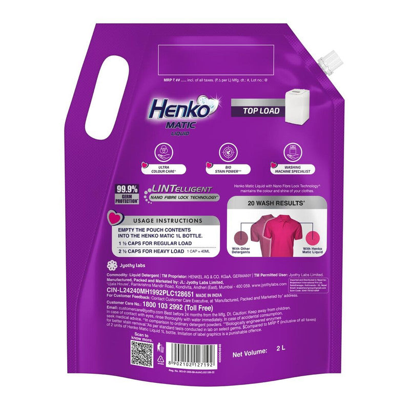 Top Load Henko Matic Ultra Colour Care Liquid 2L