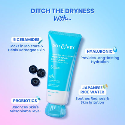 Dot & Key Skincare Ceramides & Hyaluronic Barrier Repair Moistturizer 100g