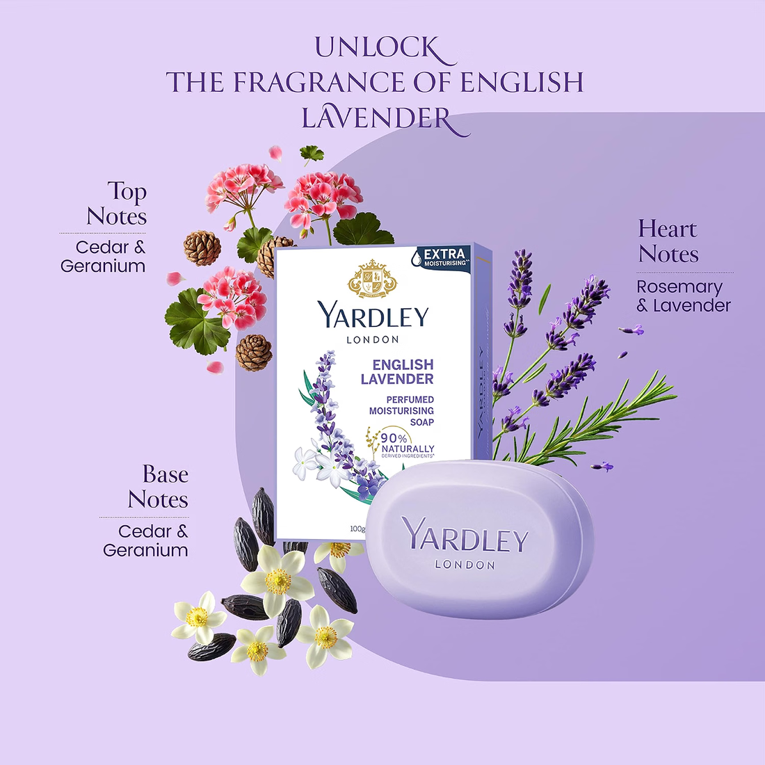Yardley London English Lavender Luxury Soap 100g Without Box